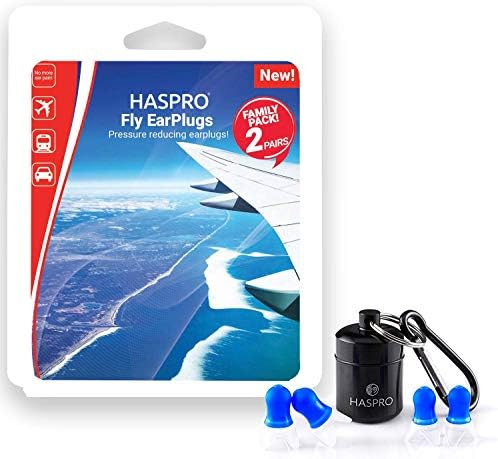 HASPRO® Fly Earplugs - The Best Pressure Reducing Travel Earplugs! Reliable Protection, Younger Users, Relax and Comfortable, Noise Reduction