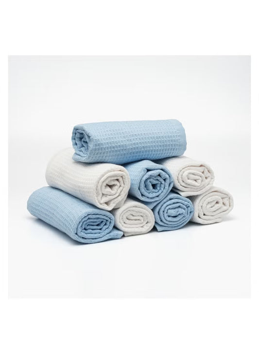 AQM Bless Turkish Cotton Kitchen Cloth - Dual Textured Design, Pack of 8