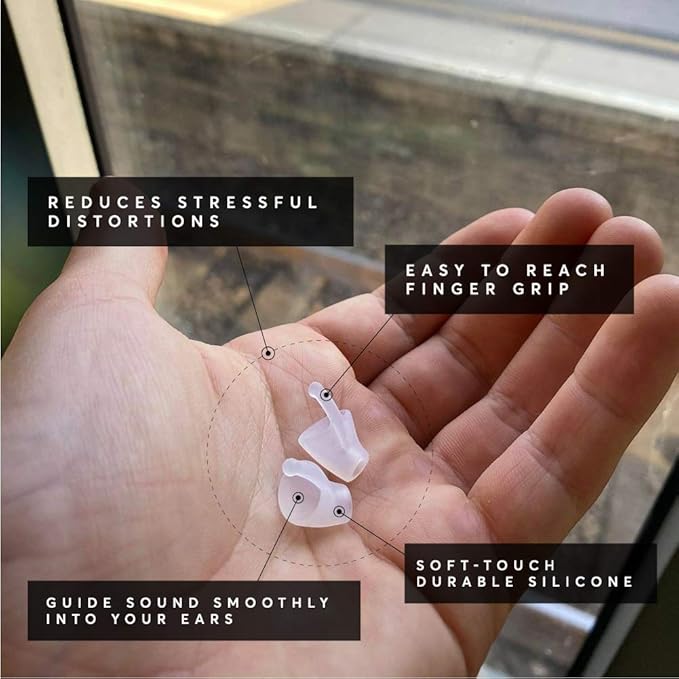 Flare Audio Calmer Translucent - A Small In-Ear Device to Gently Soothe Sound sensitivities and Reduce Stress - for Sensitive Hearing, Autism, ADHD