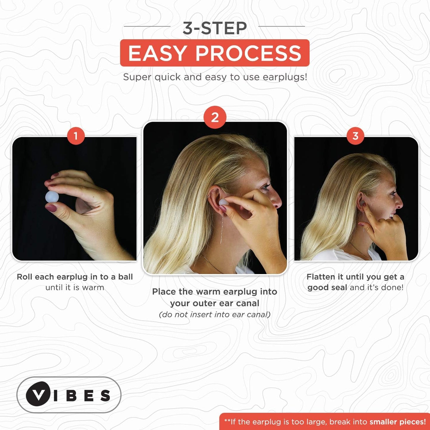 Vibes Silicone Ear Plugs - 6 Pairs Reusable Earplugs, Moldable Waterproof Gel