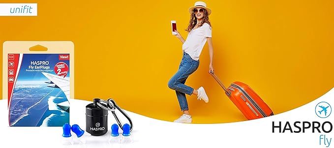 HASPRO® Fly Earplugs - The Best Pressure Reducing Travel Earplugs! Reliable Protection, Younger Users, Relax and Comfortable, Noise Reduction