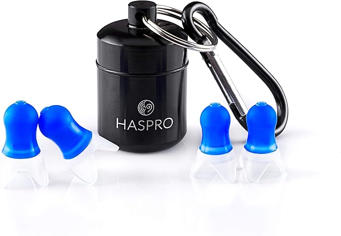 HASPRO® Fly Earplugs - The Best Pressure Reducing Travel Earplugs! Reliable Protection, Younger Users, Relax and Comfortable, Noise Reduction