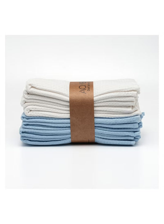 AQM Bless Turkish Cotton Kitchen Cloth - Dual Textured Design, Pack of 8