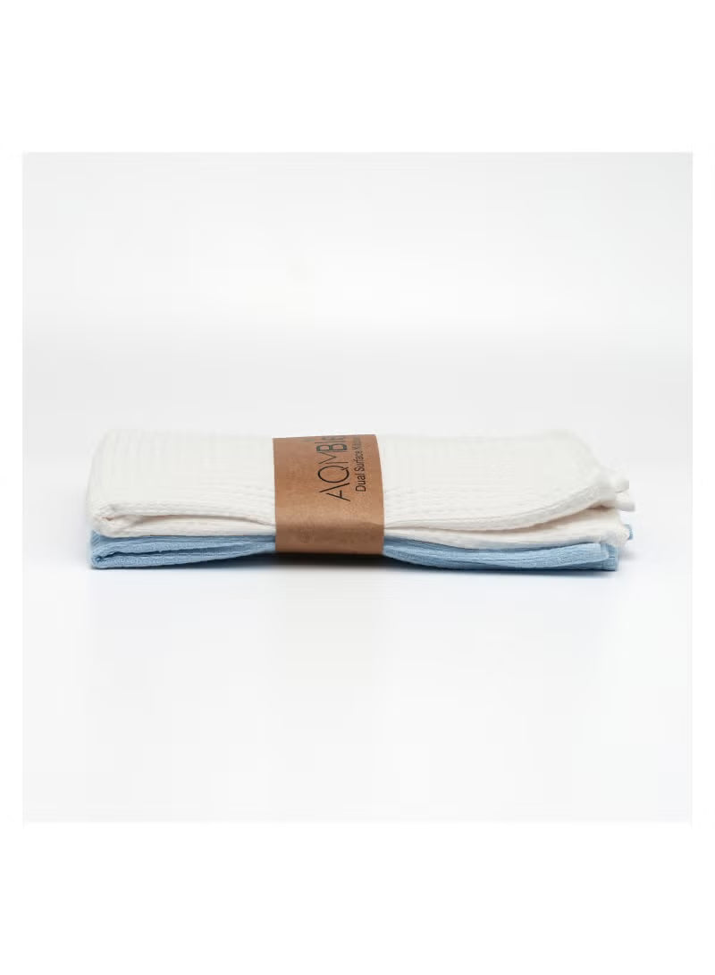 AQM Bless Turkish Cotton Kitchen Cloth - Dual Textured Design, Pack of 2