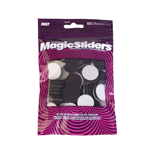 Magic Felt 1" Round Self Stick Furniture Pads - Tables, Couches, Chairs, Furnitures, Floor Protection, Self-Adhesive, Easy to Install - (60 Pack) (Dark Brown)