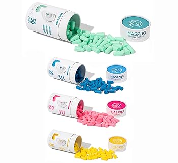 HASPRO [50 PAIRS] Eco-Friendly Bulk Pack, Ultra Soft Foam Earplugs in GIGA Tube with Carry Case, Best Earplugs for Noise Canceling, Snoring, Work, DIY, Noise Reduction SNR 38dB (Mint)