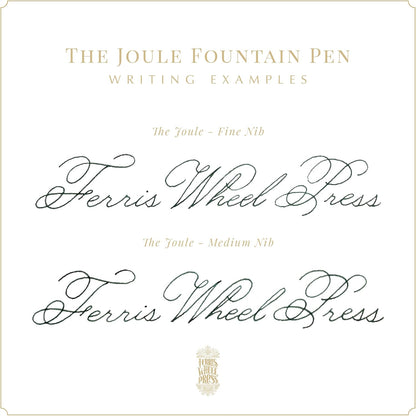 Ferris Wheel Press | Joule Fountain Pen | Engravers Teal | Double Gold Plated, Sapphire Lacquer Finish | Two-Tone Steel Nib | Leather Sleeve/Fine