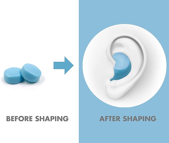 HASPRO [6-Pair Pack] Soft Silicone Earplugs for Sleeping, Swimming & Bathing, Anti-Snoring, Noise Cancelling Reusable Earplugs. Adults & Children (Blue)