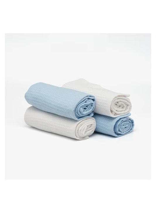 AQM Bless Turkish Cotton Kitchen Cloth - Dual Textured Design, Pack of 4