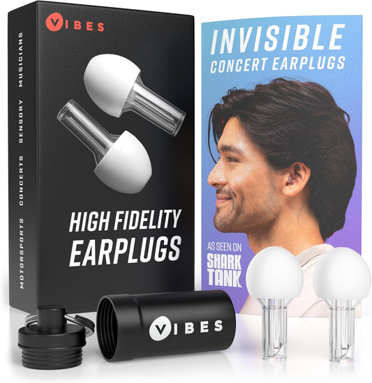 Vibes Acoustic Filter Ear Plugs - High Fidelity Earplugs - Hearing Protection
