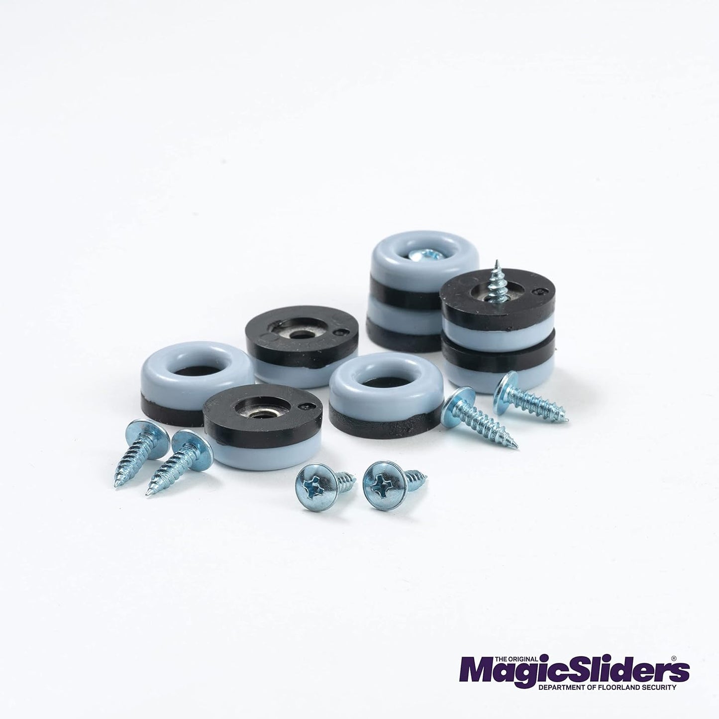 Magic Sliders 8221 - 7/8" Round Self-Adhesive Furniture Sliding Disc, Grey - Furniture Protection, Durable, floors, vinyl and tiles, Easy To Apply (8 Pack)