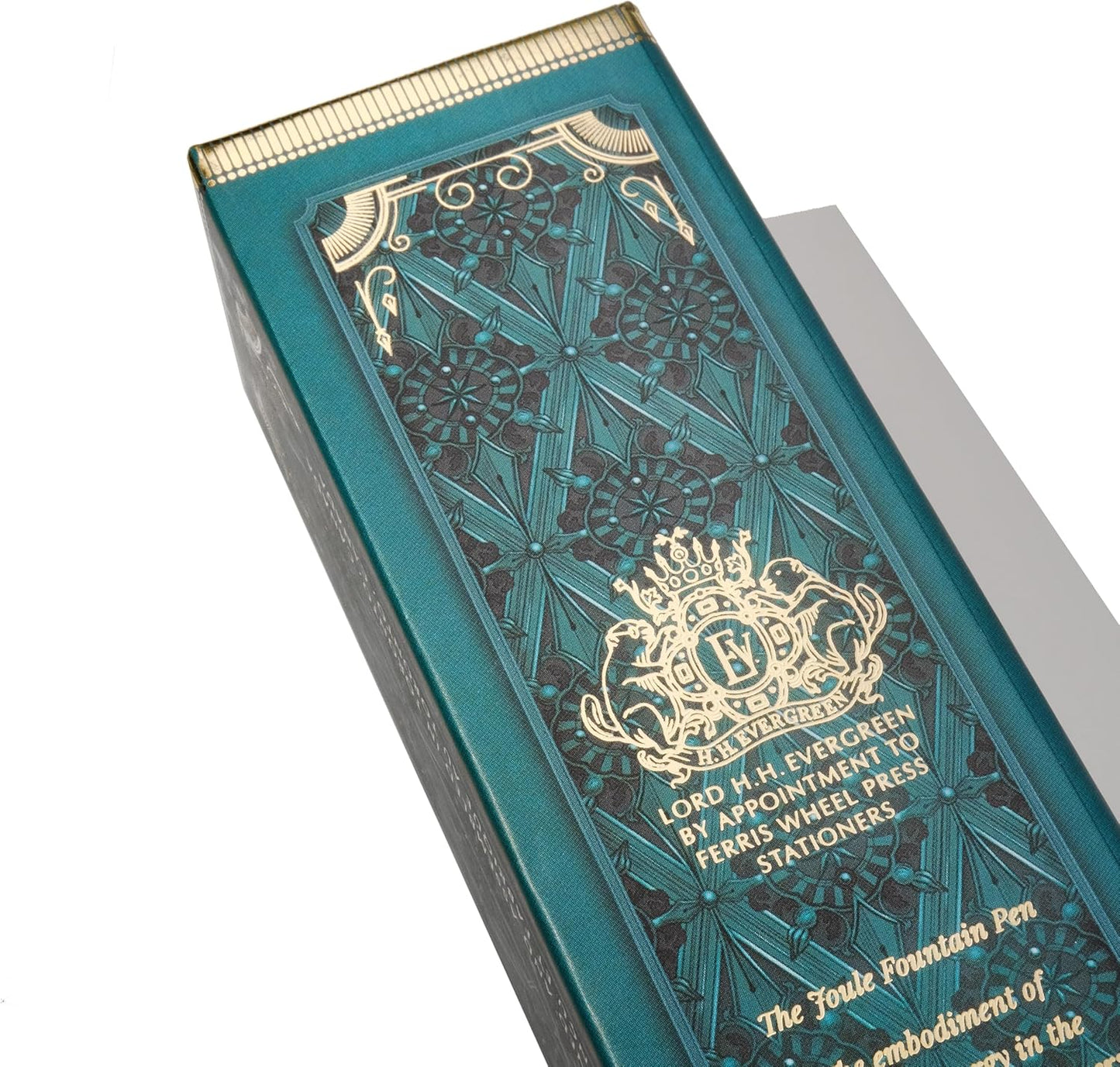 Ferris Wheel Press | Joule Fountain Pen | Engravers Teal | Double Gold Plated, Sapphire Lacquer Finish | Two-Tone Steel Nib | Leather Sleeve/Fine
