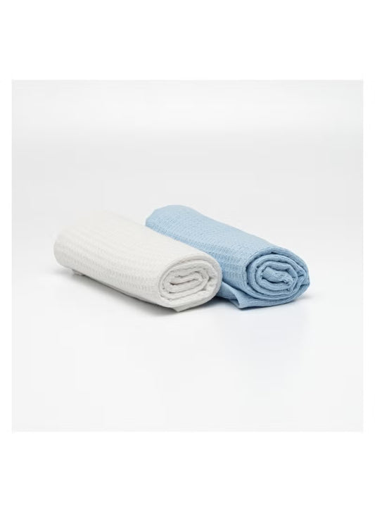 AQM Bless Turkish Cotton Kitchen Cloth - Dual Textured Design, Pack of 2
