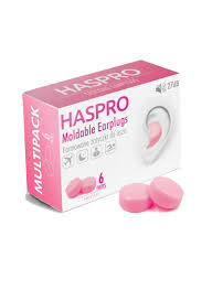 HASPRO [6-Pair Pack] Soft Silicone Earplugs for Sleeping, Swimming & Bathing, Anti-Snoring, Noise Cancelling Reusable Earplugs. Adults & Children (Pink)