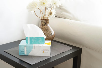 AQM Bless Facial Tissue Box - Multi-Use Box with Bookmark, Ruler, Recipes, Conversion Table, AQM Tissue Level Indicator, 5 Boxes x 200 Tissues Per Box (1000 tissues)